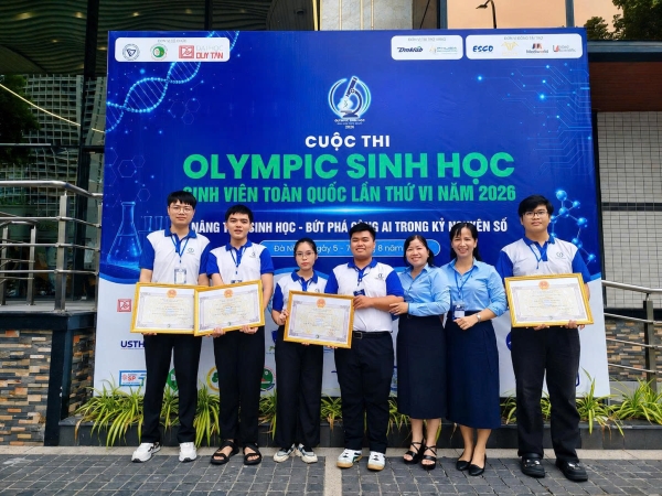 SINH VIÊN KHOA SƯ PHẠM KHOA HỌC TỰ NHIÊN ĐẠT THÀNH TÍCH TẠI OLYMPIC SINH HỌC TOÀN QUỐC 2026