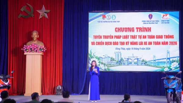 TUỔI TRẺ ĐẠI HỌC ĐỒNG THÁP NÂNG CAO Ý THỨC VÀ KỸ NĂNG LÁI XE AN TOÀN NĂM 2026