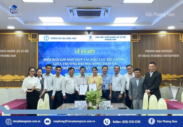 Viện Phương Nam ký kết Biên bản ghi nhớ hợp tác đào tạo, bồi dưỡng với Trường Đại học Đồng Tháp