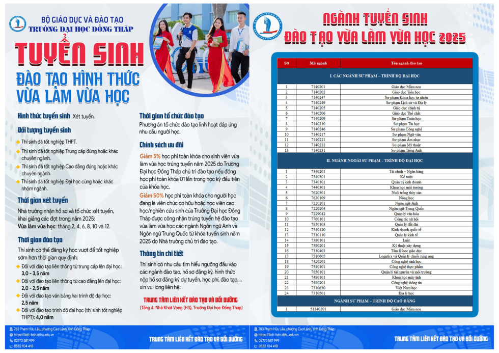 Tuyen sinh dao tao VLVH 01082025