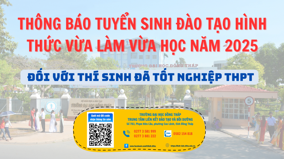 Thông báo tuyển sinh đào tạo hình thức Vừa làm vừa học năm 2025 đối với thí sinh đã tốt nghiệp THPT