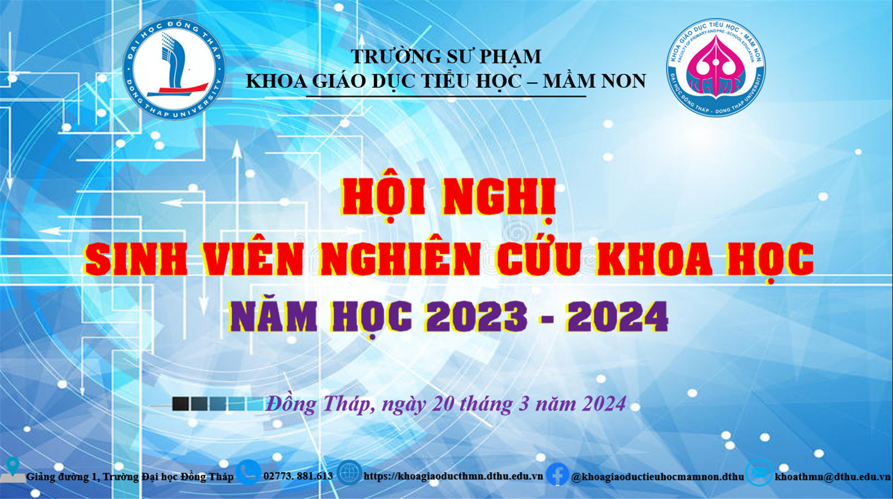 HỘI NGHỊ SINH VIÊN NGHIÊN CỨU KHOA HỌC CẤP KHOA NĂM HỌC 2023 - 2024