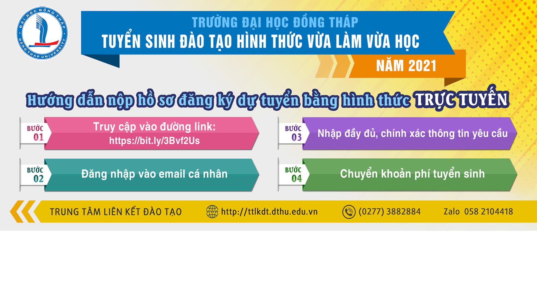 Thông báo nhận hồ sơ đăng ký dự tuyển đào tạo hình thức vừa làm vừa học bằng hình thức trực tuyến